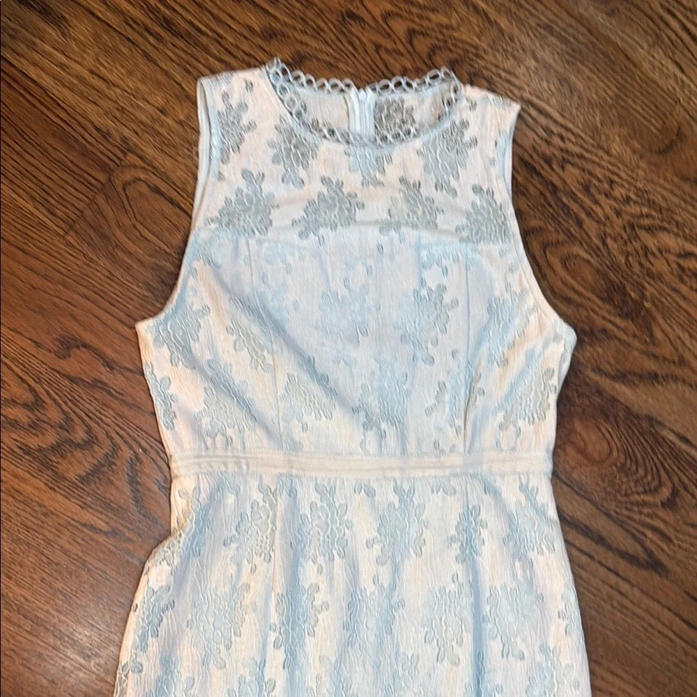 Elegant Blue Lace Dress - Picture 4 of 17